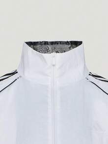 Adidas Women's DCE LACE JKT Woven Hoodless Jacket LE7041 - Black and White - View 6