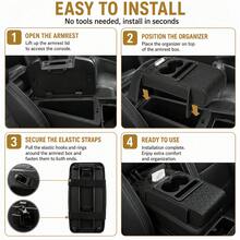 1PC Car Center Console Armrest Organizer, Universal PU Leather Armrest Cover With Storage Box, 2 Cup Holders, Phone Holder, Tissue Holder & Side Pockets, Car Interior Center Console Pad For SUV, Sedan & Truck - A - View 11