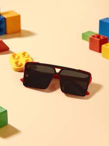 1pc Kids 3-8 Years Old Oversized Square PC Frame Fashion Glasses, Cool Style, Suitable For Outdoor Parties And Vacations, With Glasses Case - Multicolor - View 14
