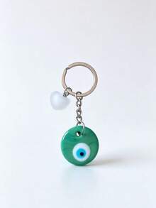 1pc Evil Eye Vintage Blue Eye Keychain, Heart-Shaped Frosted Blue Eye Bohemian Style New Bag Charm For Women, Key Chain Pendant For Men - Multicolor - View 15