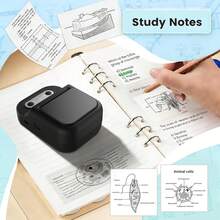Mini impresora térmica de etiquetas, compatible con anchos de 12-57 mm, papel autoadhesivo, impresora portátil sin tinta, Bluetooth, creador de etiquetas y pegatinas - Multicolor - Ver 10