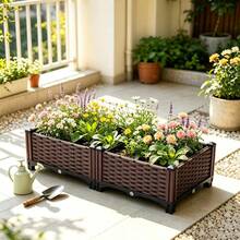 Raised Large Planter Box, Thickened Durable Plastic Material, Upgraded Reinforced Rods, Drainage Hole Planter, Multi-Functional Flower Box, Multi-Component Garden Bed, Ideal For Home Yard, Garden, Balcony - Standard Edition - View 2