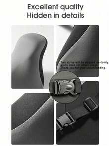 1pc Universal Car Headrest Neck Pillow, Comfortable Business Style Memory Foam Pillow, All-Season Use - A - View 3