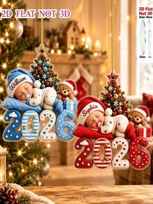 Personalized "First Christmas" Ornament -- 2026 Customizable Name Ornament -- Christmas Keepsake -- New Parents Gift -- Holiday Decoration/Hanging Ornament - Multicolor - View 5