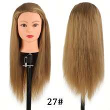Training Head 20 Inch Jacques Synthetic Fiber Model Head Hair Styling Beauty Model Head Hairdresser Practice Training Teaching Head - View 12