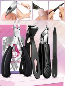 2/3/4pcs Nail Clipper Set, Angled Toenail Clipper, Ingrown Nail Clipper, Thick Nail Clipper With Debris Slot, Foot Care Tools, Toenail Scissors - Multicolor - View 1
