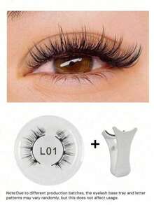 1 Pair Anime Style Magnetic False Eyelashes Set, Includes Applicator, Reusable, Glue-Free, Suitable For Sensitive Eyes, Natural Cartoon Style, Waterproof Wet Eyelashes, Suitable For Daily Makeup - Black - View 11