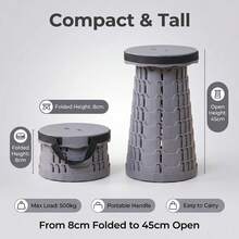 1pc Utdoor Collapsible Telescopic Stool | 45cm Max Height Portab - Multicolor - View 5