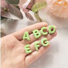 Wavy Edge Vintage Letter Polymer Clay Cutter, Rounded Bold Uppercase Letter Shape Clay Cutter, DIY Handmade Earring Pendant Brooch Making Tool, Compatible With Polymer Clay, 3D Printed, Clean Cut, Handmade Jewelry Floral DIY Craft Accessories - Letter - View 5