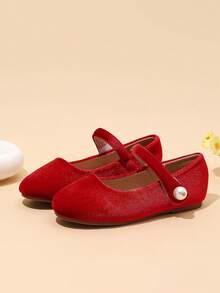 1 Pair Sweet Flat Children's Shoes For Spring And Summer - Red - View 2