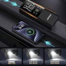 Car Tire Inflator Portable Air Compressor, 3x Faster, 150PSI With Auto Stop, Rechargeable, Pressure Gauge Display, Led Light, Car Accessories Automatic Air Pump For Motorcycle Bike Ball 11.1V/DC12V 2000mAh - Wireless - View 4