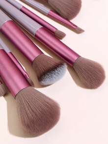 Cosmetic Brush Set For Eyeshadow, Foundation, BB Cream, Concealer, Blush, Powder, Mixed Beauty Soft Comprehensive Makeup Tools For Women - Brown - View 4