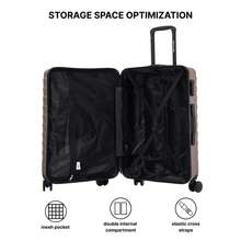 W WINGS Travel Luggage Set 4 Pcs | Vanity Case, Cabin, Medium And Large Suitcases With Spinner Wheels And Telescopic Handle - Beige - View 2