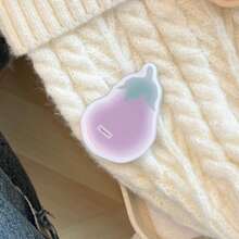 1pc Creative Fruit & Vegetable Adhesive Phone Stand, Niche Design, Resin Airbag, Colorful Gradient - Multicolor - View 4