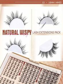 Natural Clustered False Eyelashes, Fairy Style DIY Single Cluster Lash Extensions, Salon Effect, Pointed Natural False Eyelashes - C - View 4
