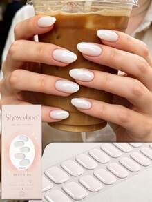 Showyboo Semi-Cured Gel Nail Stickers 20pcs, Translucent Soft Solid Color Design, Protects Natural Nails, UV Lamp Required, Versatile For All Seasons, Suitable For Home Leisure, Wedding Looks, Weekend Gatherings And Vacations - Multicolor - View 32