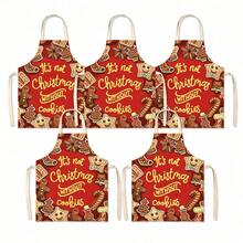 5 Packs Kids Apron With Cute Christmas Pattern Design For Girls Boys, Children Art Painting Aprons Kitchen Classroom Cooking Baking , DIY Party - Multicolor - View 11