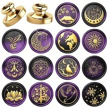 1pc Detachable Round Brass Wax Seal Stamp Head, No Handle, Suitable For Decoration, Greeting Cards, Envelopes, Wine Bottle Seals, Notebooks, Perfume Bottles - Single Piece - View 2