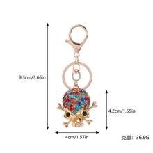 1pc Cool Jewelry Skull Rhinestone Car Keychain Key Ring Key Chain Gift Metal Pendant Halloween Party Keychain Autumn - Multicolor - View 7