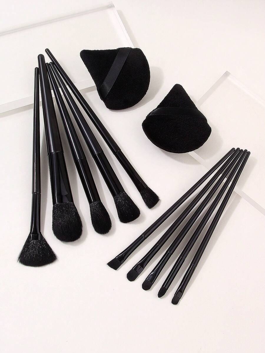 12 Pcs Makeup Brush Set, All-In-One Face And Eye Cosmetic Brushes,For Blush, Foundation, Eyeshadow, Powder Application