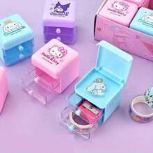 Hasbro [Authorized]Sanrio Desktop Drawer Storage Box, Sanrio Jewelry Organizer Box, Cute Gift Box, Creative Cartoon Design Suitable For Pens, Erasers, Rulers And Accessories With Cute Character Illustrations, Portable Storage | Playful Desk Accessories | Decorative Storage, Fun Office Supplies, Home Storage Desk And Drawer Organizer - One Size - View 2