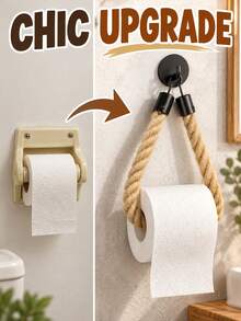Bohemian Style Rope Toilet Paper Holder, Portable Toilet Paper Roll Dispenser, Unisex Wall-Mounted Towel Rack, Suitable For Commercial Space, Living Room, Home, Bathroom, Kitchen, Bedroom, Office, Room Decor, Desktop, Cruise, Wedding, Apartment Furniture Essential Accessory - Multicolor - View 4