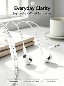 HP 1127 Wired In-Ear Headphones: Metal Housing | High-Fidelity Sound | Dual Interfaces | In-Line Controls For Calls | Compatible With Mobile Phones And Computers - View 2