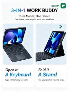 UGREEN IPad Magic Keyboard I511-35121 Compatible With Apple Tablet 25 Models Air 7/6/5/4 Pro 11/10.9-Inch Keyboard Protective Case Integrated Detachable Keyboard Cover - View 4