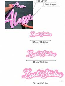 1pc Personalized Custom Name Acrylic Double Layer Laser Cut, Indoor Decoration Nameplate Double Layer, Party Decoration - Multicolor - View 8