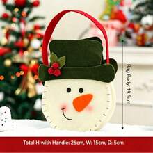 1pc Bestselling Gift Bag Candy Bag Decorative Faux Linen Old Man Apple Bag Drawstring Gift Bag, Holiday Gift - Multicolor - View 6