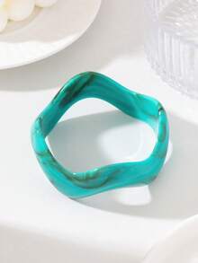 1pc Vintage Design Geometric Asymmetric Wavy Bracelet, Women's Jewelry, High-End Elegant Jewelry Gift - Wave - View 8