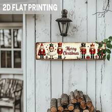 1pc 2D Flat Metal Sign, Classic Christmas Design With Blooming Nut Shell, Perfect For Holiday Season Wall Decor, Ideal For Farmhouse Or Home Decoration In Living Room, Bedroom (Random Style) - A - View 4