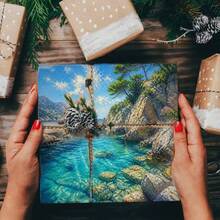 Mediterranean Coast Ocean View Scrapbook Paper 24 Sheets 6 Inch Watercolor Azure Bay Reef Pine Forest Background Paper No Repeated Patterns Suitable For Bullet Journal Junk Journal Greeting Card Background Photo Album And Handmade DIY Crafts - Square - View 6