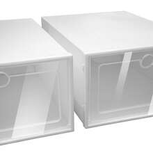 White PP ABS Foldable Shoe Storage Boxes 20 Pack Transparent Lid Stackable Organizer For Shoes Sundries Bedroom Porch - White - View 8