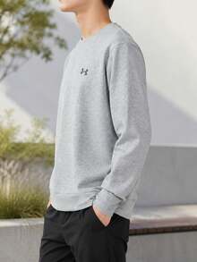Under Armour Men's Simple Crew Neck Comfortable Sweatshirt Casual Top Daily Outdoor Grey Sportswear 1381688-011 - Grey - View 3