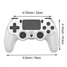 White P4/PC Wireless Controller, Multi-Touch Panel + Six-Axis Gyroscope, Turbo Burst Function, Four-Zone Vibration, 600mAh Battery, 2-Hour Charging For 7-9 Hours Of Play, 3.5mm Headphone Jack, ABS White, Great For Fighting Game Enthusiasts/PC Gamers - View 2