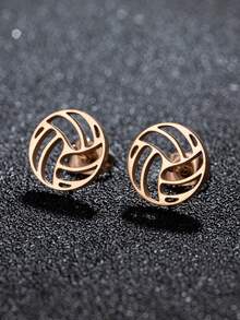 1Pair New Sports Small Volleyball Earrings Stainless Steel Fashion Sports Jewelry - GED241 - View 8