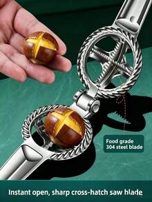 Manual Chestnut Cracker, 304 Stainless Steel Blade Nut Sheller, Cross-Opening Shelling Tool For Home Use - Multicolor - View 4