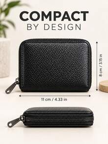 2/1 buah Dompet Kartu Kulit Imitasi Ultra Tipis dengan Kantong Koin Berresleting, Tempat Kartu Minimalis dan Ringkas, Unisex, Cocok untuk Perjalanan, Kerja, dan Penggunaan Sehari-hari/Set - MultiWarna - View 5