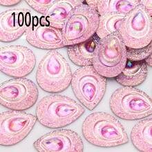 30pcs/Pack Large Teardrop Shaped Resin Peacock Tail Sequins, 18*25mm Eye-Shaped Resin Diamonds, AB Color Resin Crystals, Suitable For DIY Dance Costumes - Multicolor - View 32