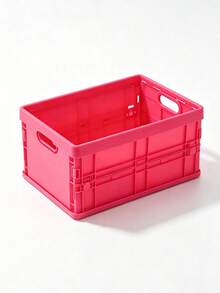 1 st ljus pastellfärgad hopfällbar plastback med sidohandtag och snäpplås, stapelbar för kosmetika, kontorsmaterial och dokument, skrivbordsförvaring, kontorsdekoration för skrivbord, heminredning och accessoarer, rumsdekoration, förvaringsskåp - Multifärgad - Visa 13