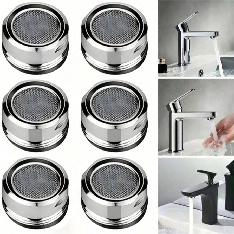 Silver Plastic Water-Saving Faucet Aerator, M24 Thread Bathroom Faucet Aerator, Replaceable Filter Mixed Nozzle, Suitable For Kitchen Sink - Aerator - View 1