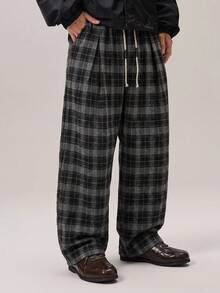 Vaulklash Men's Casual Loose Straight Leg Fashion Long Pants, Spring/Autumn - Black - View 1