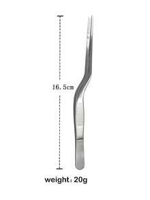 1/3Pcs Stainless Steel Plating Tweezers Set, 6.3-Inch Kitchen Chef Tweezers With Straight And Curved Tips, Food Presentation Tongs For Cooking, Baking, Cake Decorating And Dessert Plating - Multicolor - View 10