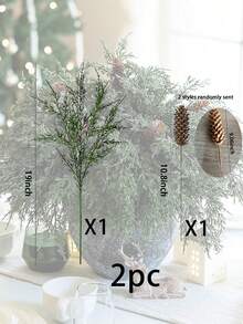 8支人造諾福克松枝附松果，逼真綠色聖誕雪松枝，適用花瓶、DIY花環、聖誕節桌面裝飾、居家房間裝飾、冬季裝飾、餐桌、派對、壁爐 - 彩色 - 查看 12