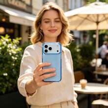 Applicable To Apple 18 Pro Max 17 Pro Max Shiny Transparent Phone Case, Cherry Red, Light Blue, Luxury Shiny Starry Sky Pattern, Unisex - Starry Sky - Light Blue Single Case - View 6