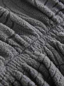 1PC Elastic Skirt Sofa Cover, Plant Leaf Pattern, Easy Installation, Pet Scratch Resistant, Decorate Living Room, Decorate Sofa, Single Seat, Two Seater, Three Seater, Four Seater Sofa Cover, Full Coverage With Skirt - Dark Grey - View 6