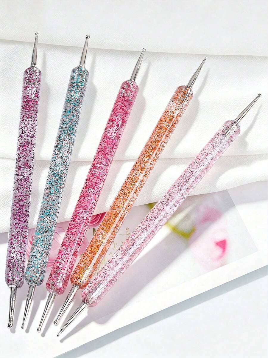 5/3/1pc Nail Art Dotting Tool Dual-End Dotting Pen Set - Multicolor - View 1