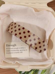 1pc Acetate Material Fresh Korean Style Retro Polka Dot Plaid Alligator Hair Clip Girl Side Bangs Clip Versatile Hair Accessory - Multicolor - View 5