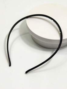 10pcs/1pc Women's Matte Ultra-Thin Toothed Black Hairband, Minimalist Style, Fashionable Versatile High-End Solid Color Hair Accessory, Suitable For Daily Wear, Going Out, Face Washing And Makeup - Multicolor - View 7